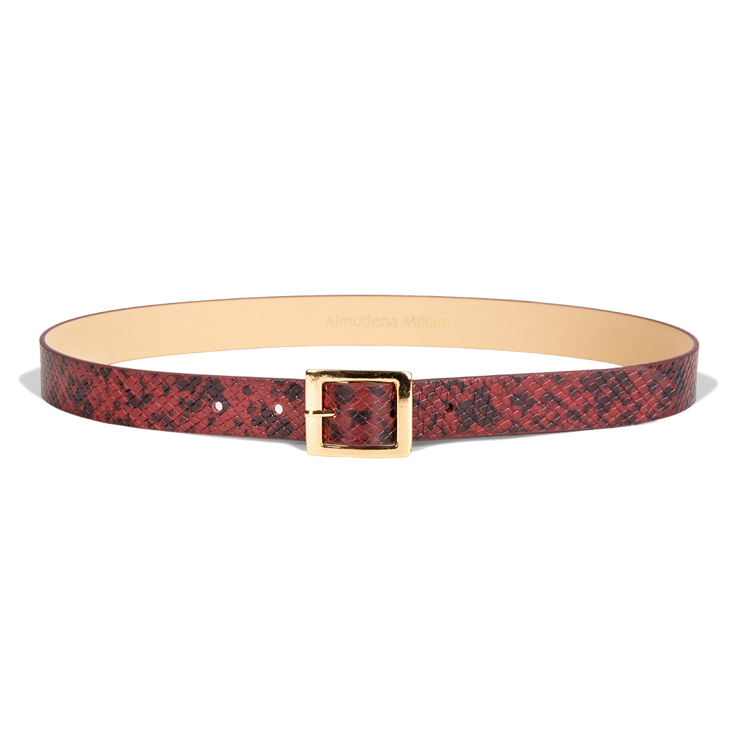 NEW! CINTURON LUNA BURGUNDY